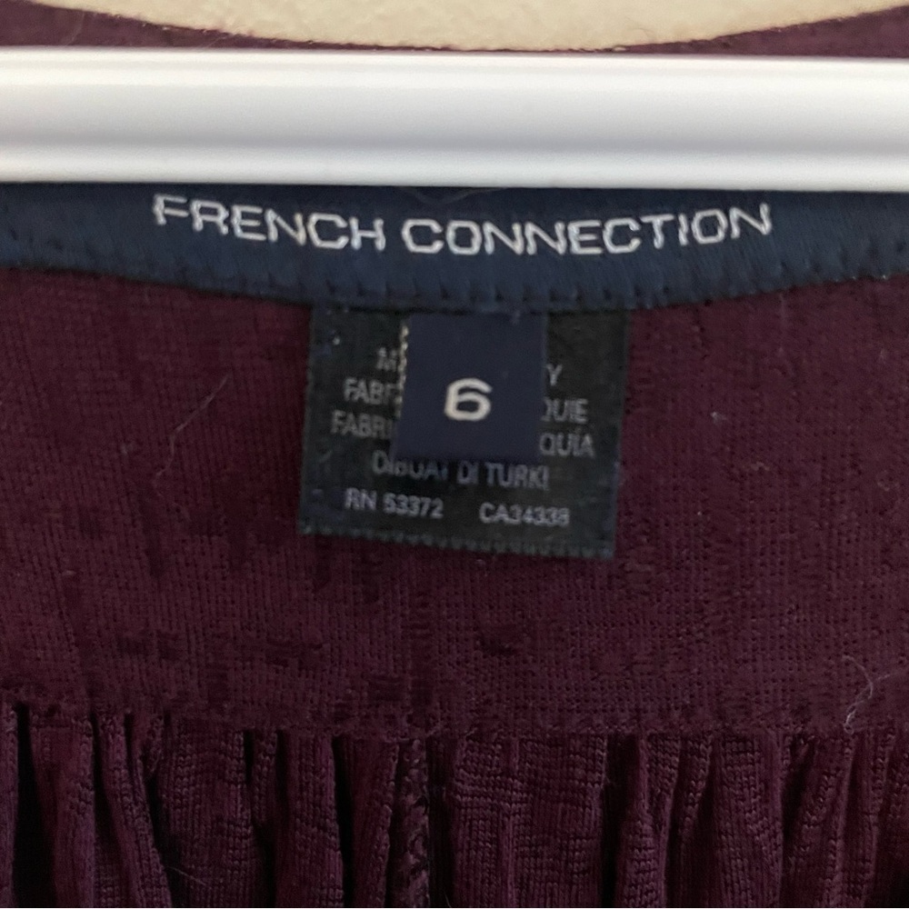 French Connection Plum Textured Drop Waist Sleeveless Dress - Size 6 Like New - Picture 5 of 16